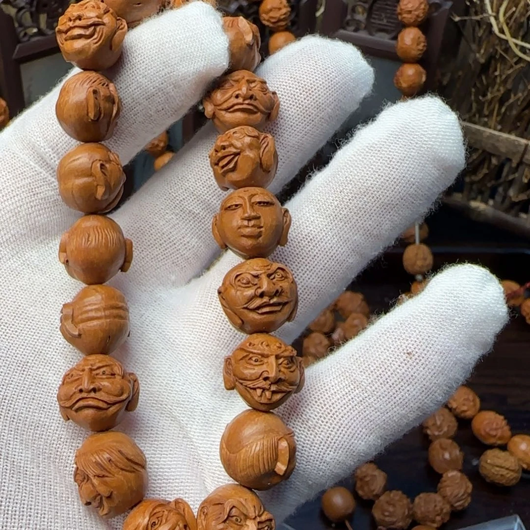 纯手工雕刻十八罗汉一物一图