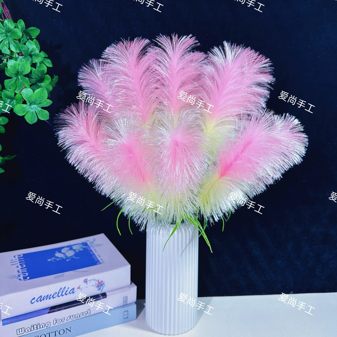 【送花瓶】双色短芦苇花材料手工DIY材料包