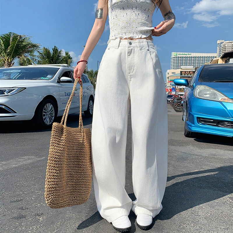 Busrr美式复古竹节弯刀牛仔裤25春季新款宽松百搭小众街头牛仔裤