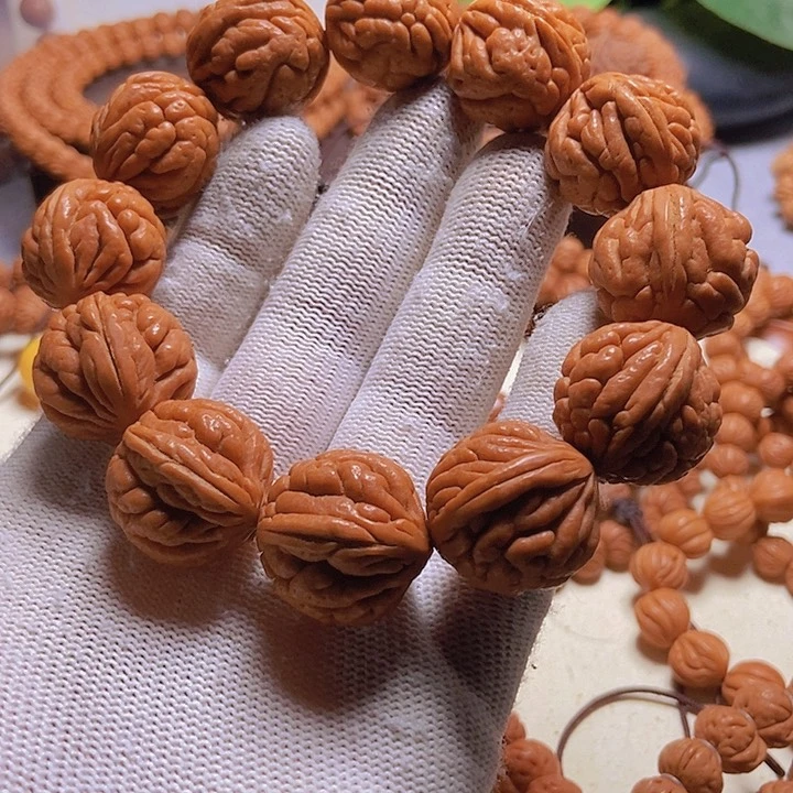 手串桃核了*.龙纹桃核