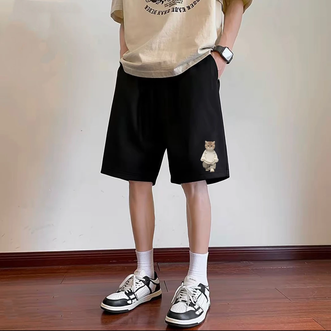 美式休闲短裤男女夏季街头痞帅宽松直筒阔腿百搭抽绳运动五分裤子