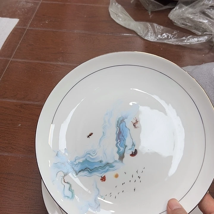 搪瓷瑕疵8寸平盘4个装