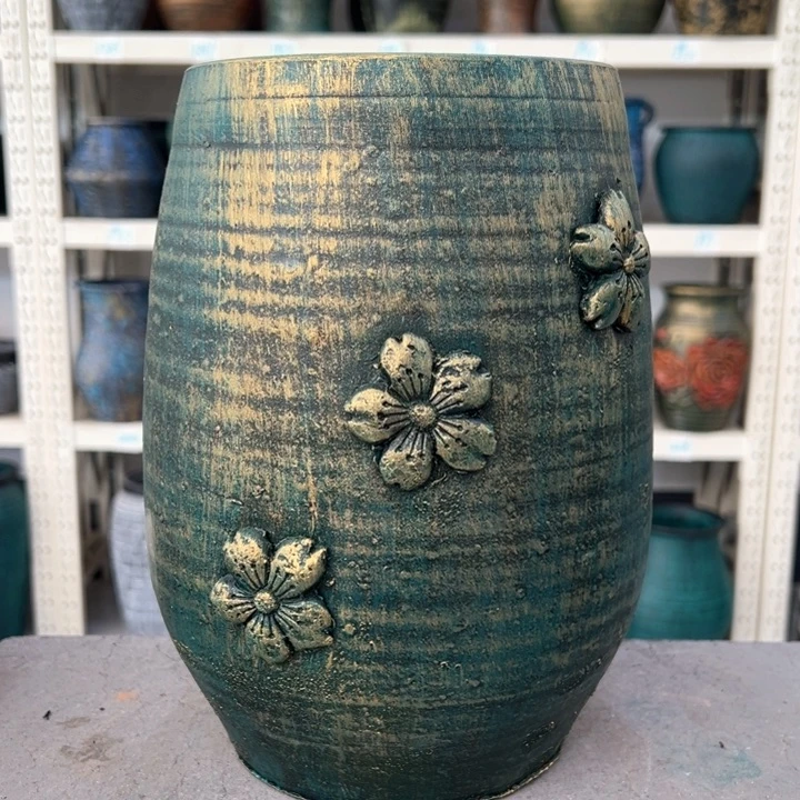 19.9-1微瑕绿金木桶金花