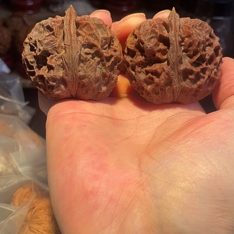 把件文玩核桃凤凰牡丹阴皮48