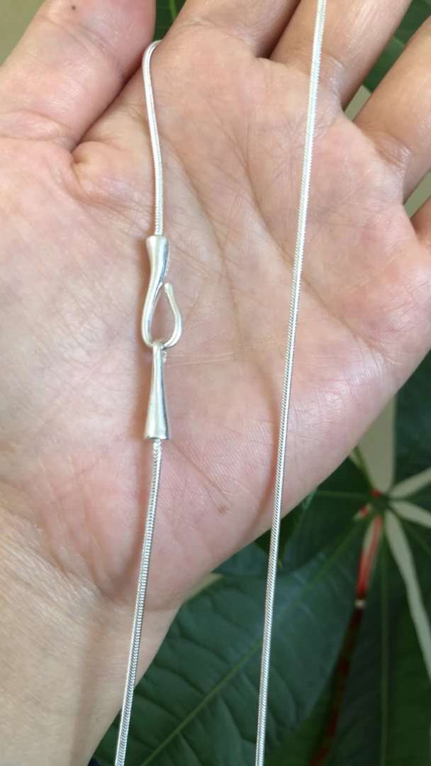 坠链均925银 纯银蛇骨项链银色