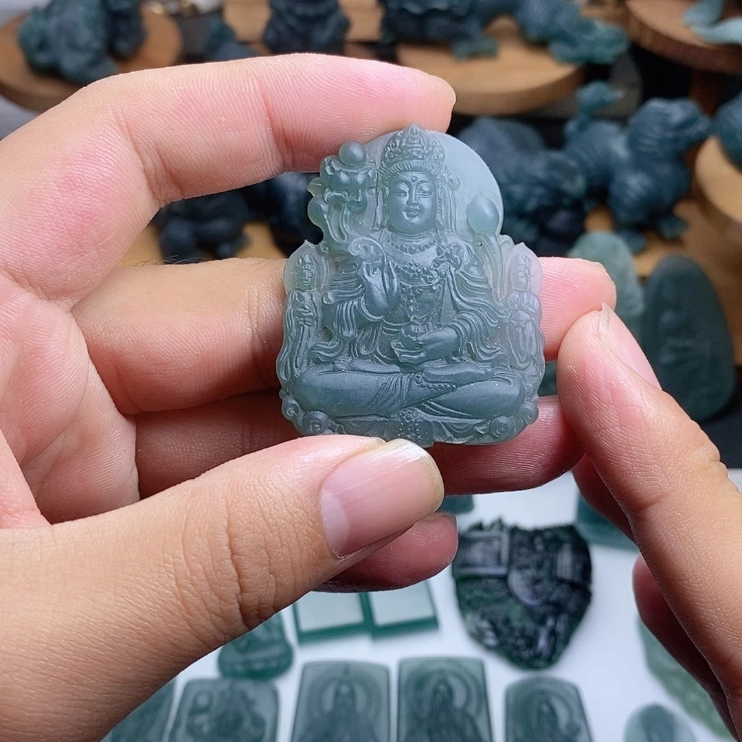 定制翡翠未镶嵌三圣