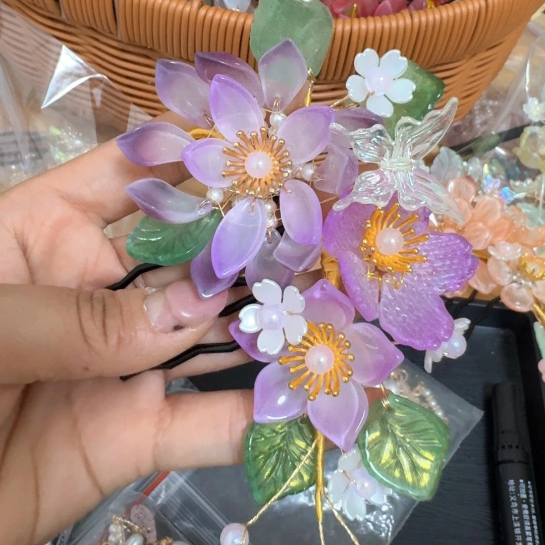 铁合金仿水晶古风琉璃发簪闪购