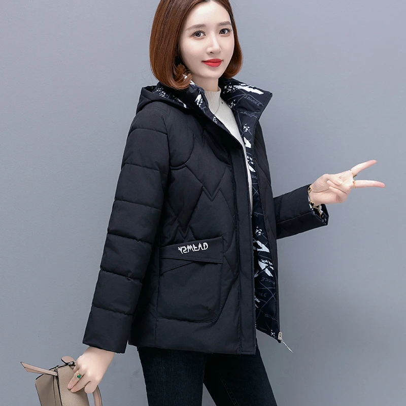 2025新款双面穿棉衣棉服女秋冬季新款大码棉衣冬装外套韩系厚款