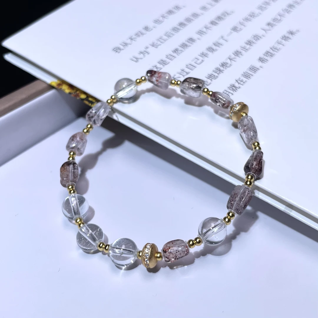 【青云志】s096 金草莓随形+蓝托帕手串s925银（多样性发货）