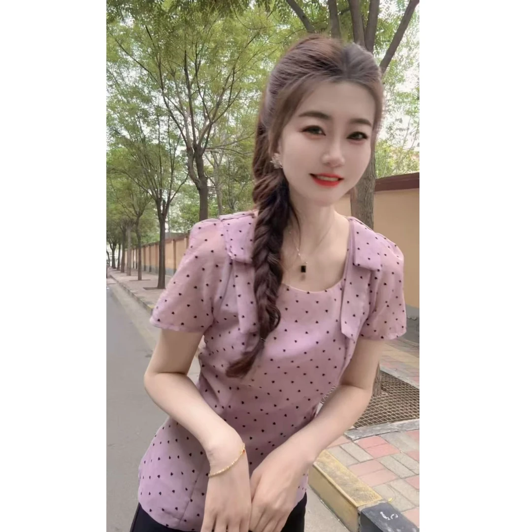 『波点千金S』舒适简约潮流洋气减龄衬衫8660