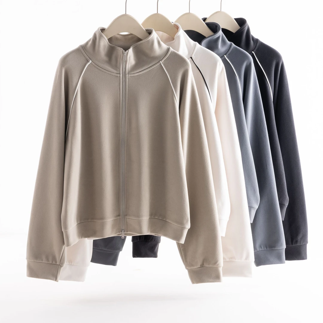 B 门店3&69！自留推荐，轻盈又保暖/软滑双面磨毛拉链外套女 C18961