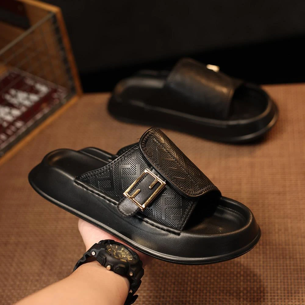 男士拖鞋2025新款夏季外出高端舒适百搭休闲厚底防滑外穿一字凉拖