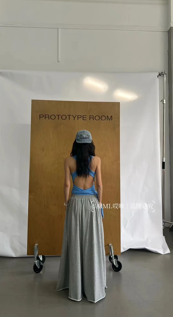 美式纯欲风吊带与高腰阔腿裤夏季显瘦显高套装