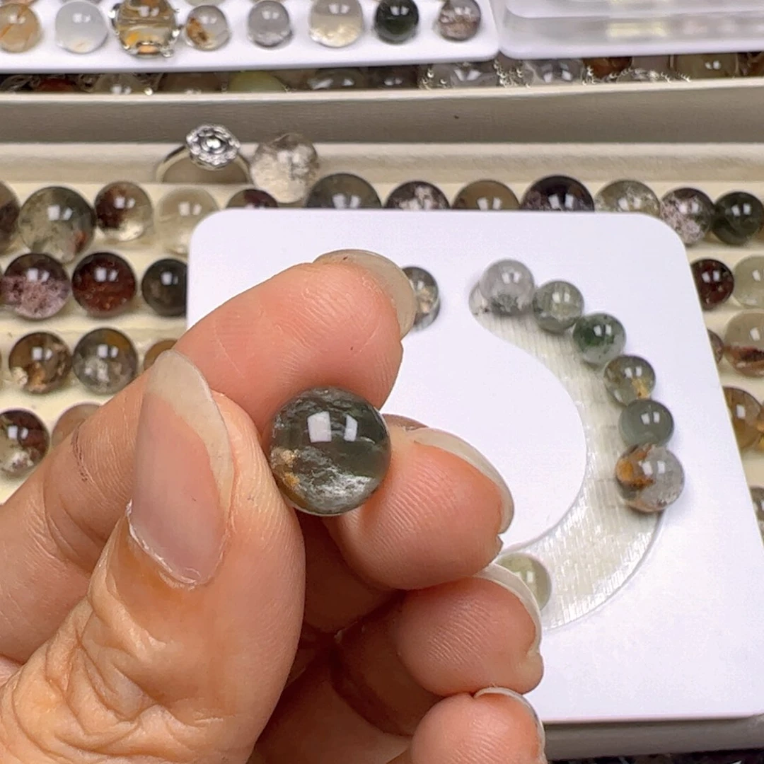 三***火水晶手串银S925镶嵌