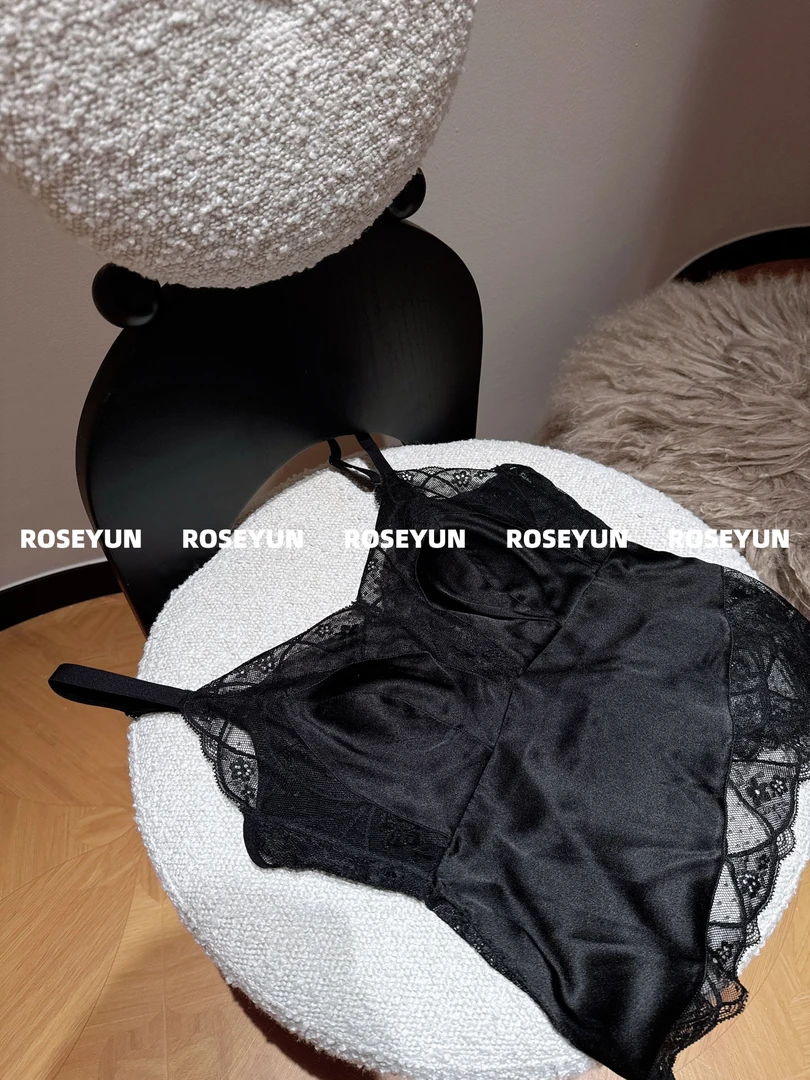 【Rose Yun】蕾丝情话 桑蚕丝蕾丝拼接美背 252027