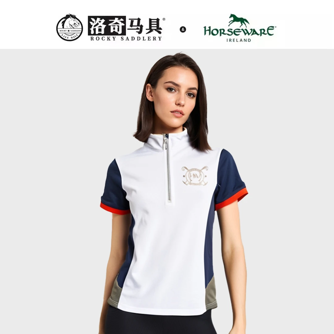 Cavassionhorseware 女款立领插肩短袖衫 夏季透气 女款 HW85025