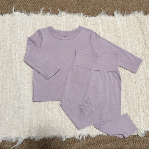 Joeykids奶皮子分体莫代尔全衣无骨中腰长袖长裤家居服舒适