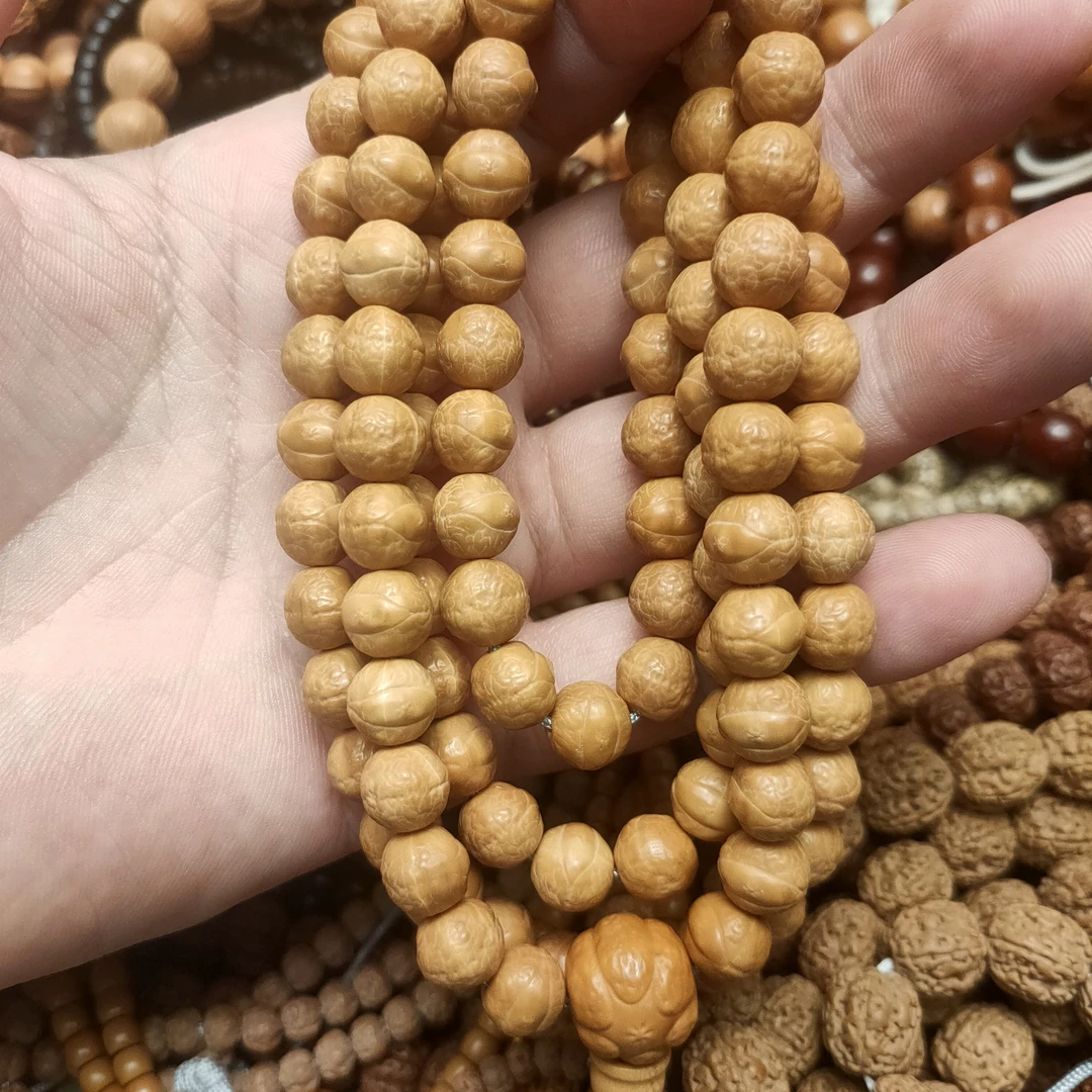 猴头雕刻小凤眼108脖挂9mm左右 猴头雕刻手串