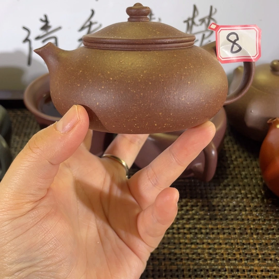 紫砂茶壶寒江紫玉金砂