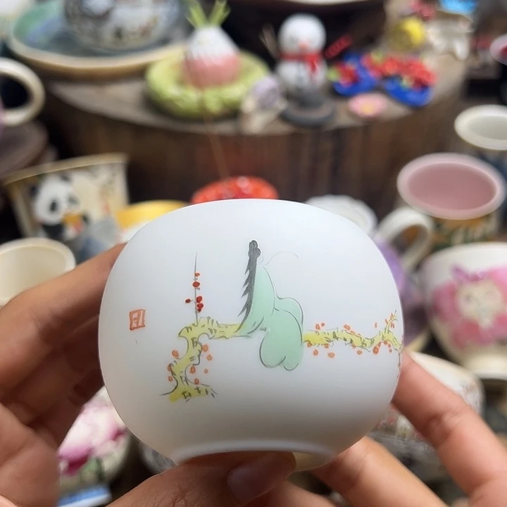 手绘绿衣美人背影