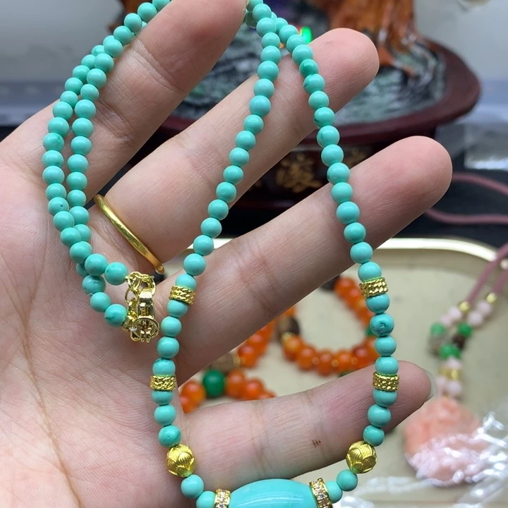 玛瑙/玉髓颈饰合金吊坠