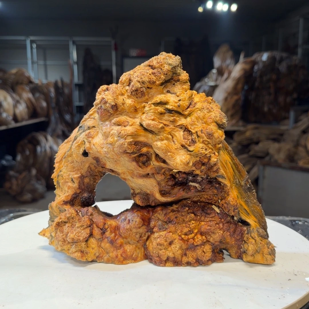 航***司木王一刀琥珀木摆件B50