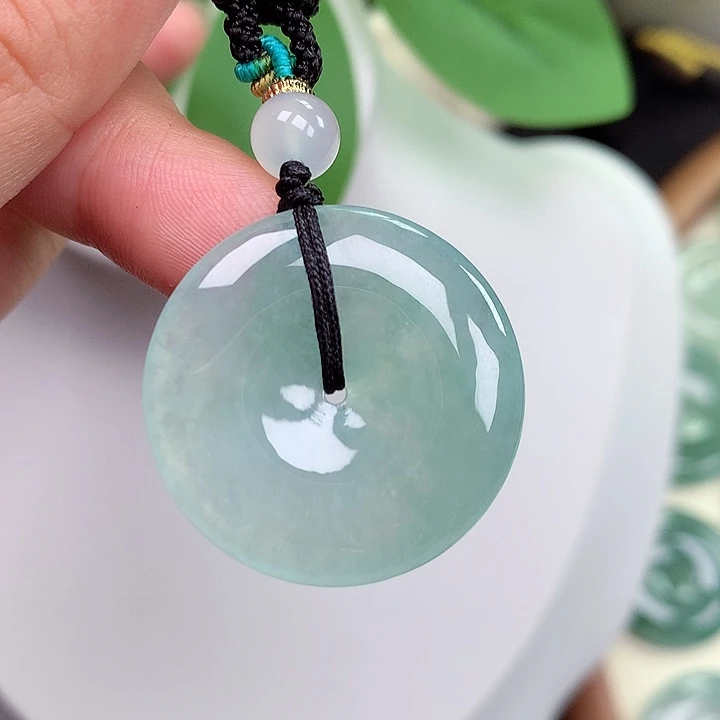 举***哆颈饰未镶嵌翡翠平安扣27.3x4.9mm