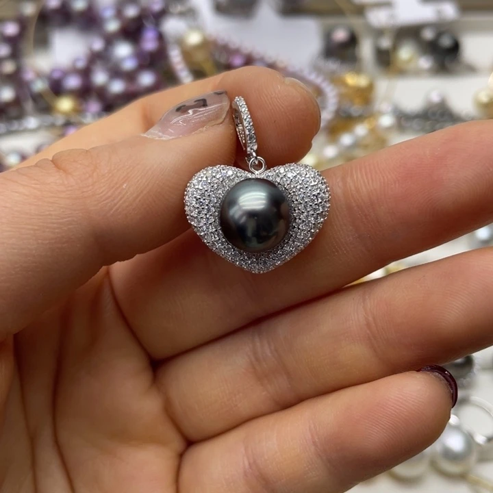 海水珍珠吊坠(不含链)银S925镶嵌