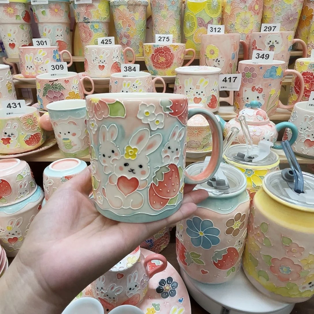瓷片手工痕迹玉泥马克杯3号