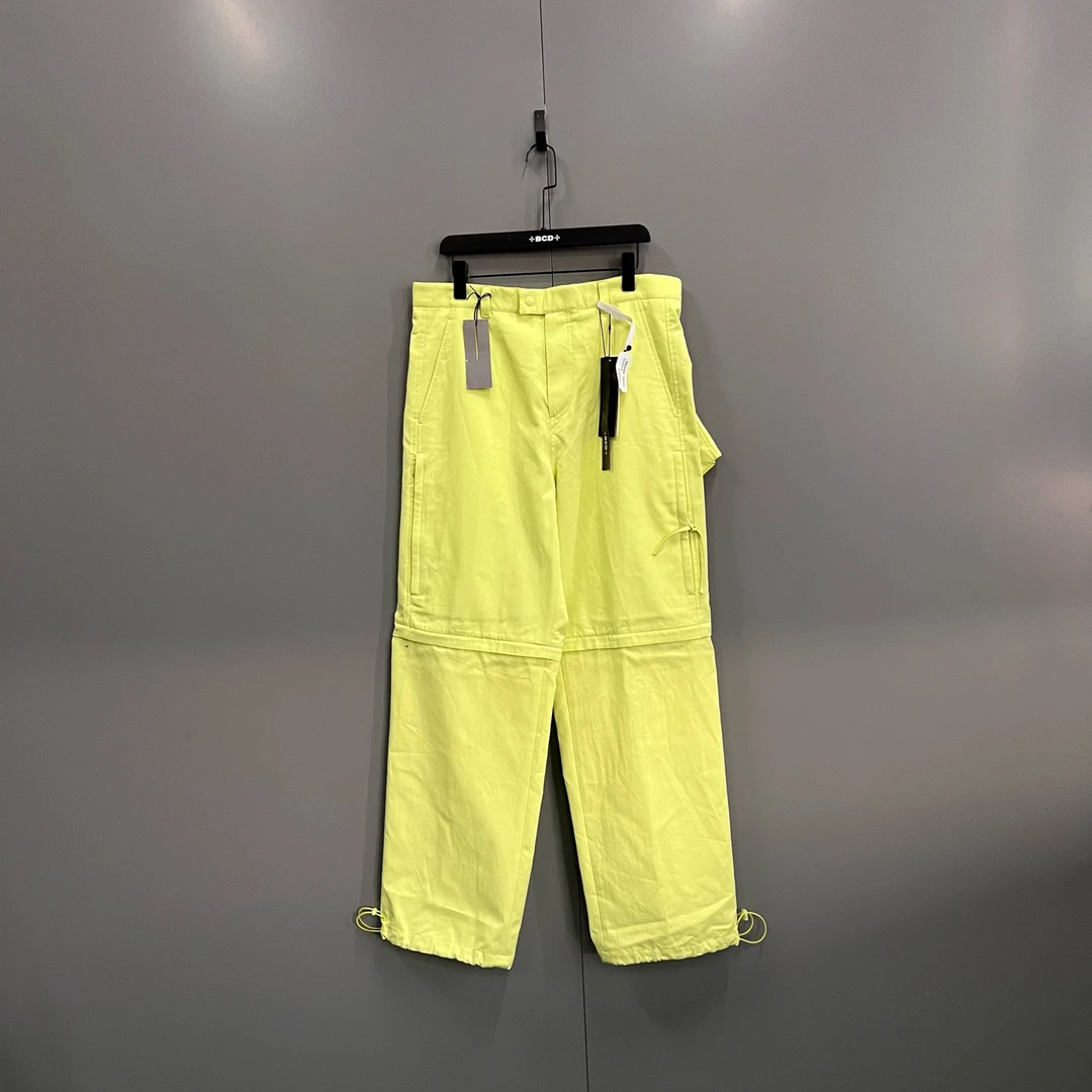 未使用 DIOR/迪奥 (ll) 黄色抽绳直筒裤 48码 50码/020489