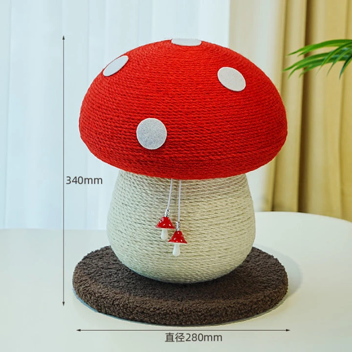 可爱蘑菇猫抓板猫爬架剑麻磨爪不掉屑立式猫抓柱猫玩具猫抓球