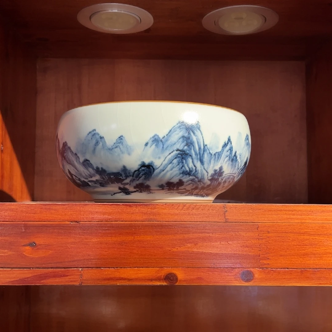 豪***子青花千里江山水洗