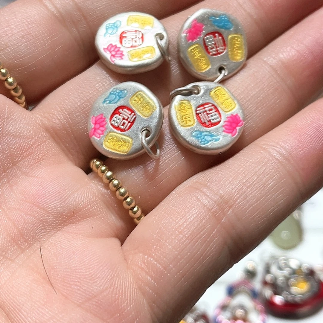 吊坠足银珐琅吉言一个