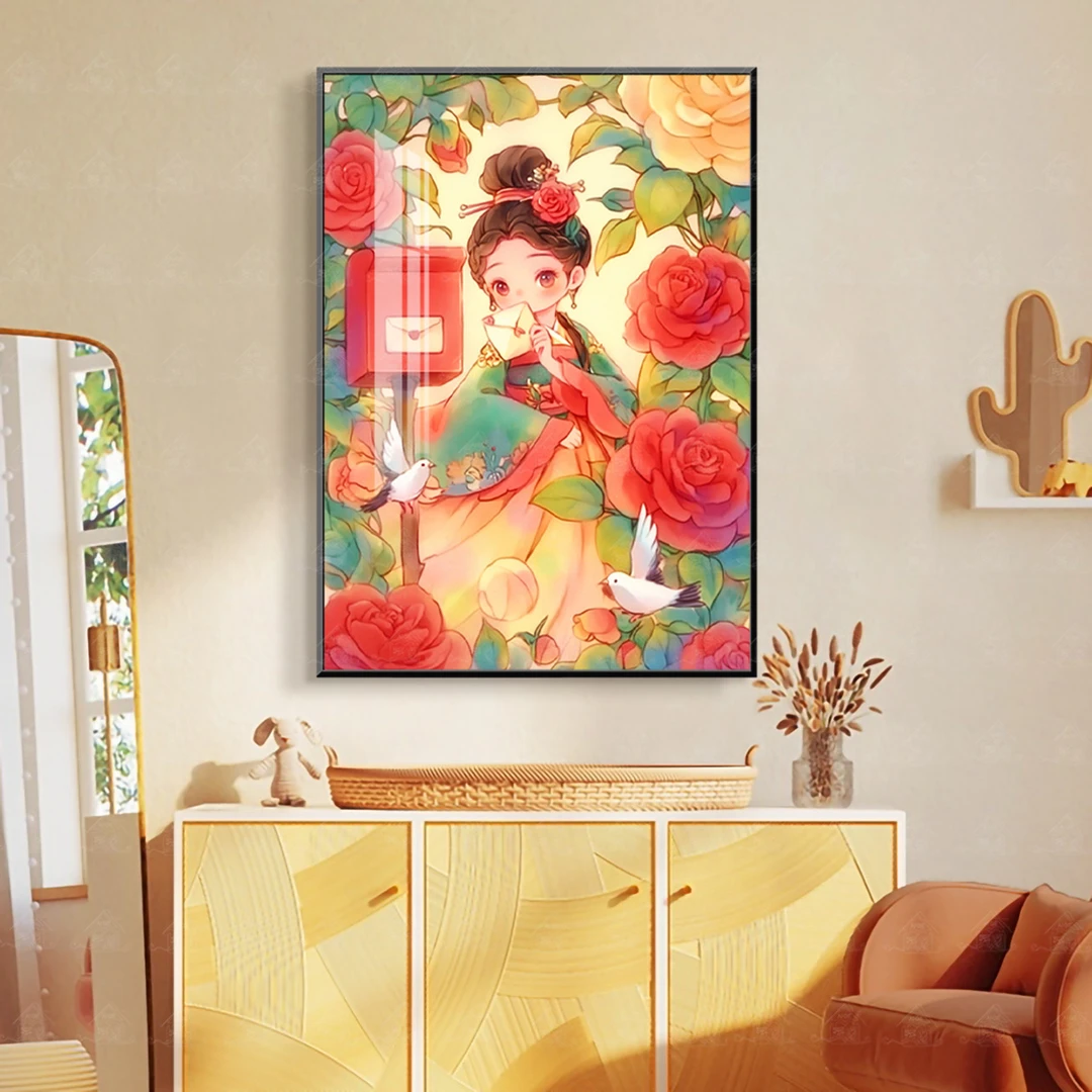 【进口棉布】爱阁十字绣春日来信国风可爱治愈女孩客厅玄关手工线绣