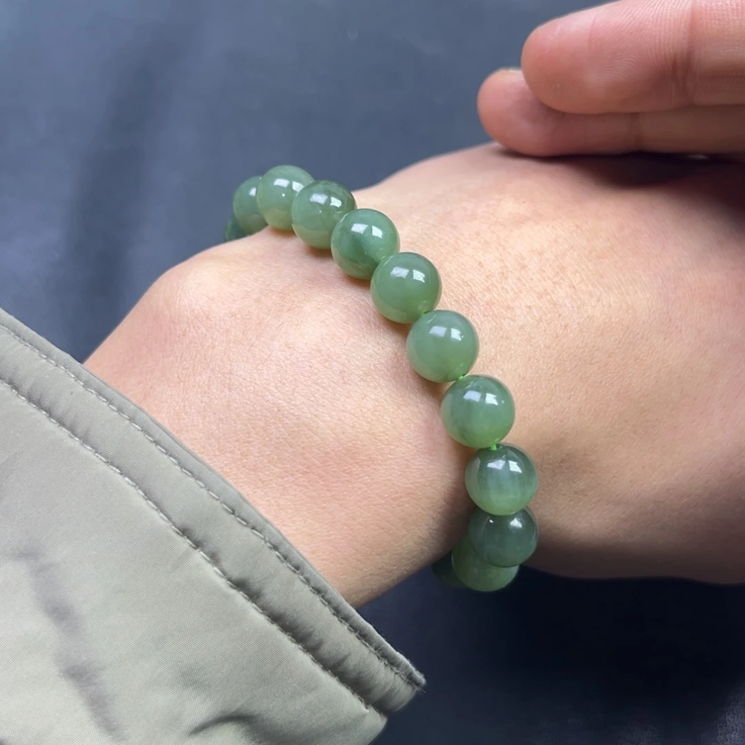 和田玉手链未镶嵌多样性俄罗斯碧玉卡10货头