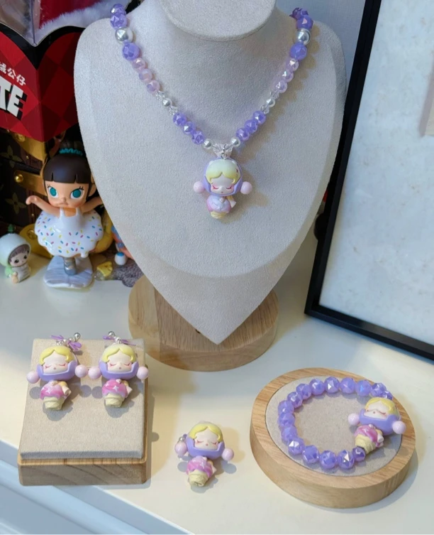 铜合金树脂耳饰 3166(正娃)香芋啵啵SP项链手链戒指手机链耳钉