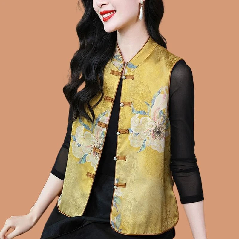 俞兆林新款新中式妈妈唐装薄款马甲外套夏款新款中老年女装春秋国