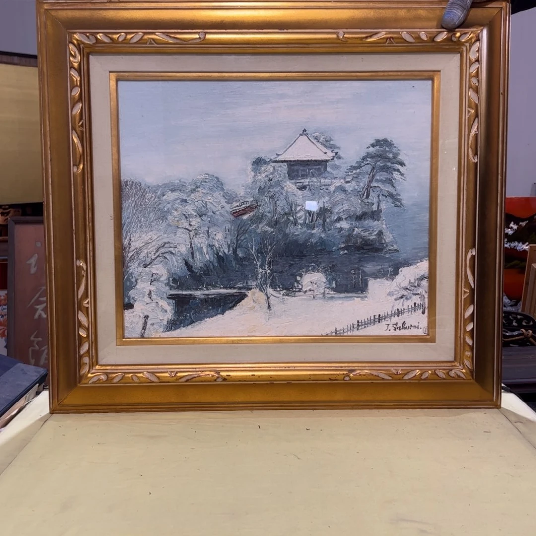 绘画庆***海屏风框画茶空间设计