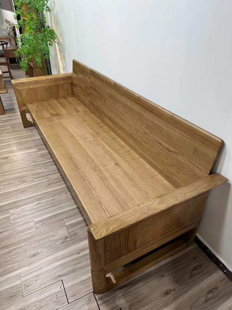 【风岛沙发】圣罗玛北美白蜡木全实木沙发原木简约冬夏两用储物沙发