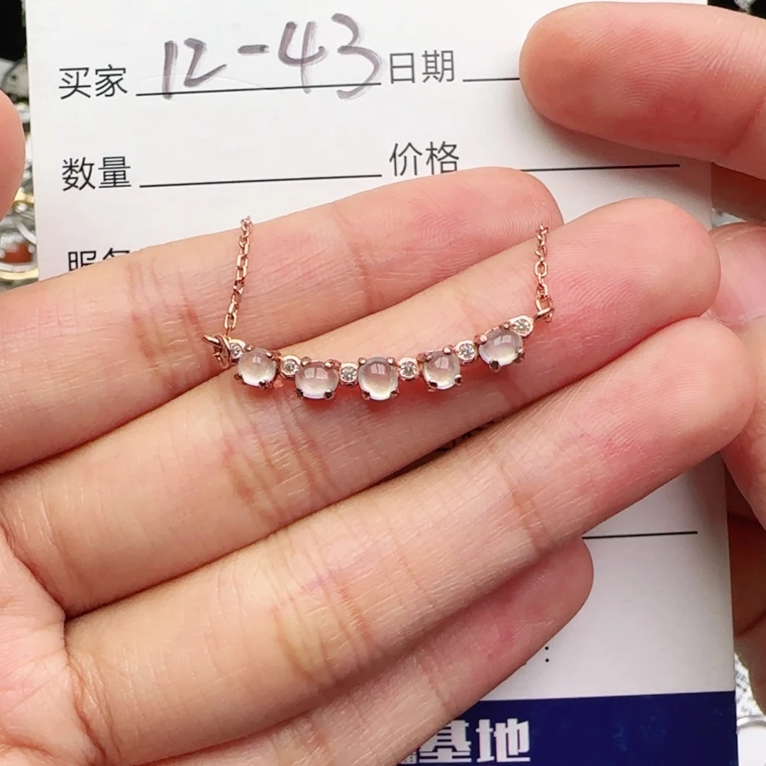 翡翠戒指银S925镶嵌项链