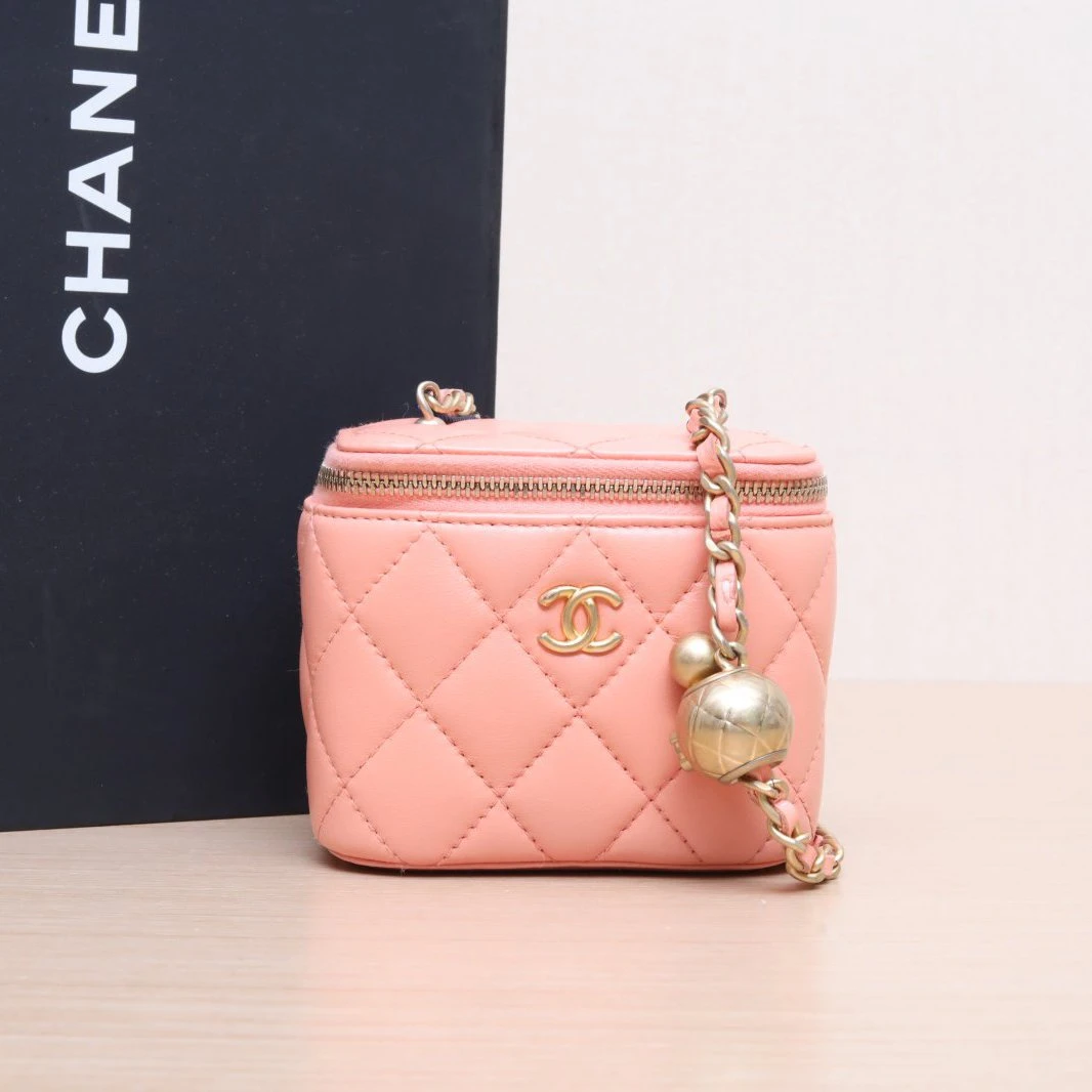 95新 Chanel/香奈儿 【双双特价】23S 方盒子化妆包 带镜粉镭射标