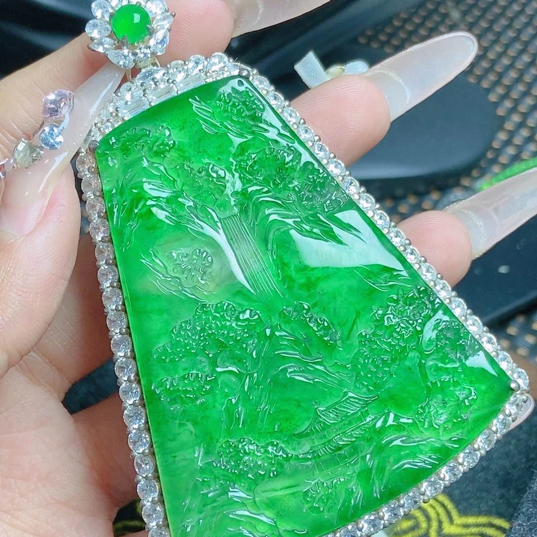 银S925镶嵌戒指翡翠