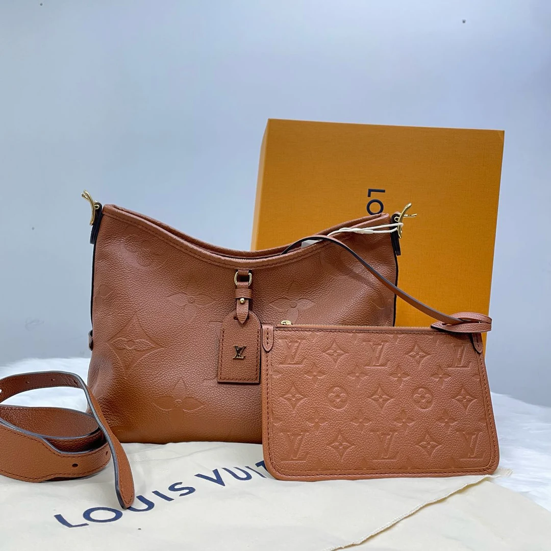 99新 LouisVuitton/路易威登 焦糖棕全皮carryall US59186