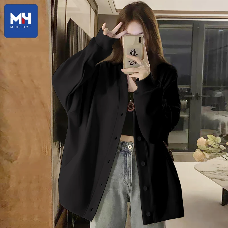 唐狮集团MH开衫卫衣女2025新款春秋季休闲V领长袖百搭老钱风上衣S