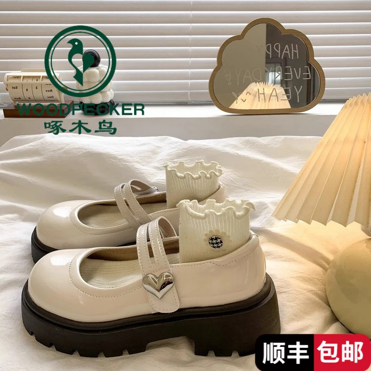啄木鸟爆款玛丽珍小2025新款春季日系松糕厚底百搭英伦风皮鞋JK单