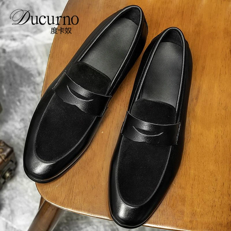 乐福鞋男一脚蹬高端透气2025新款套脚男款痞帅高级感休闲皮鞋