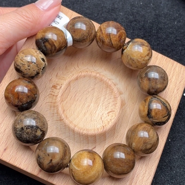 琥珀未镶嵌珠宝奇石18mm老油咖啡根
