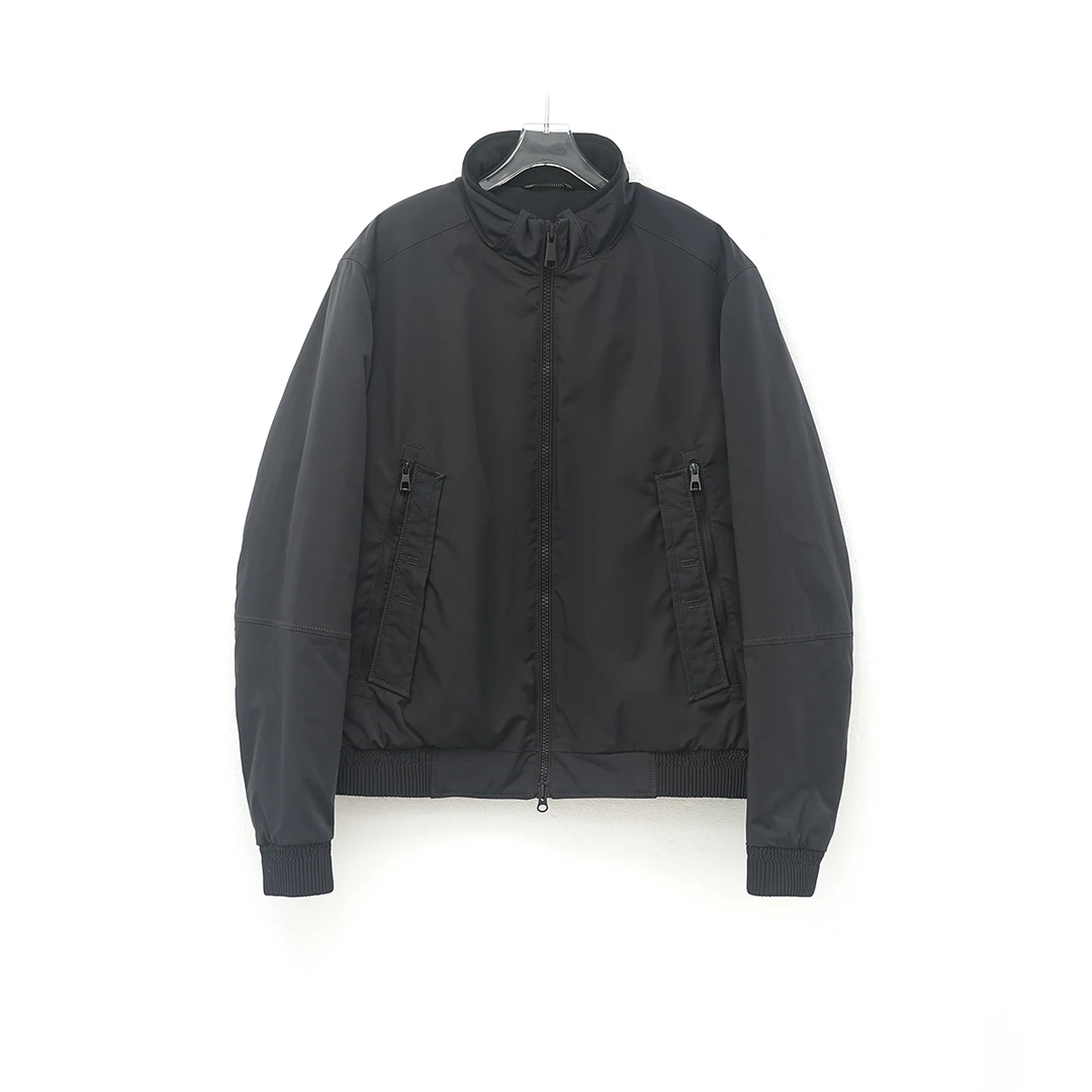 男士春秋短款棉服潮流纯色棉夹克极简风拉链立领外套 7707