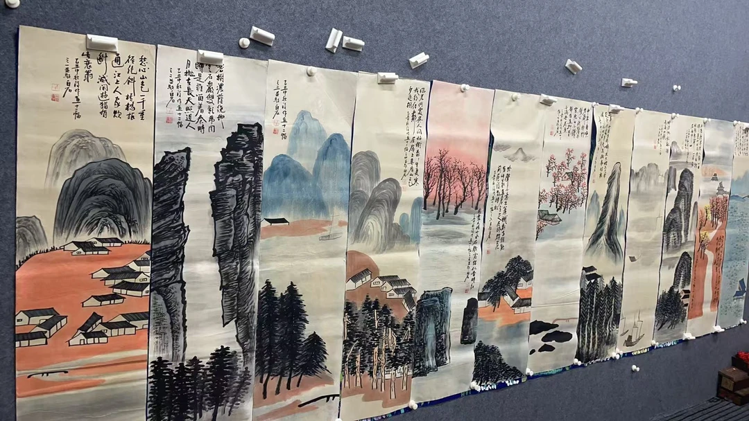 【松竹】精品十二条屏装饰画通用链接