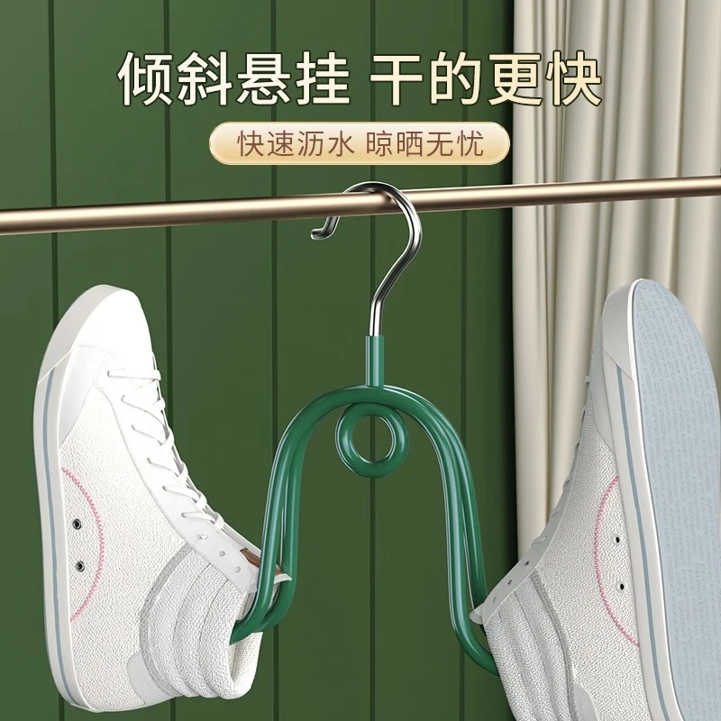 居家晒鞋架子阳台防风凉鞋架室内外晾晒叠挂衣架家用户外晒鞋挂钩